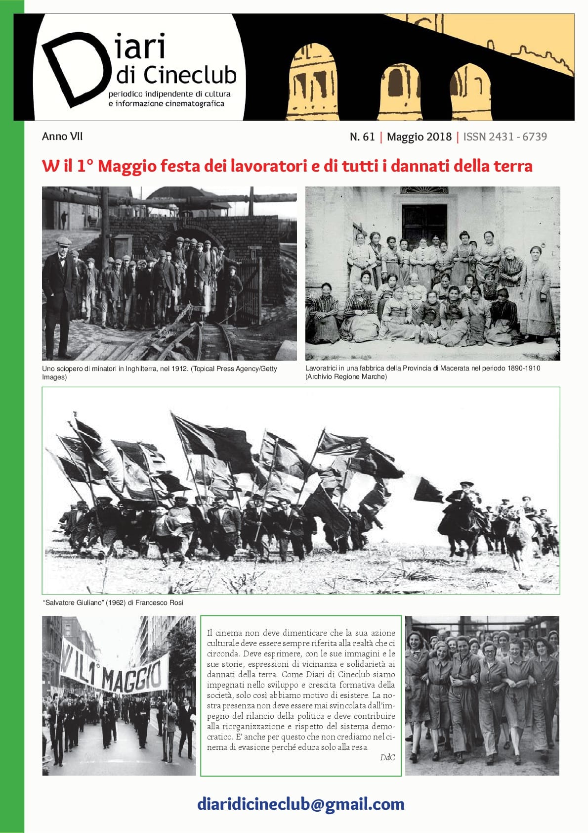Copertina n. 61 – maggio 2018