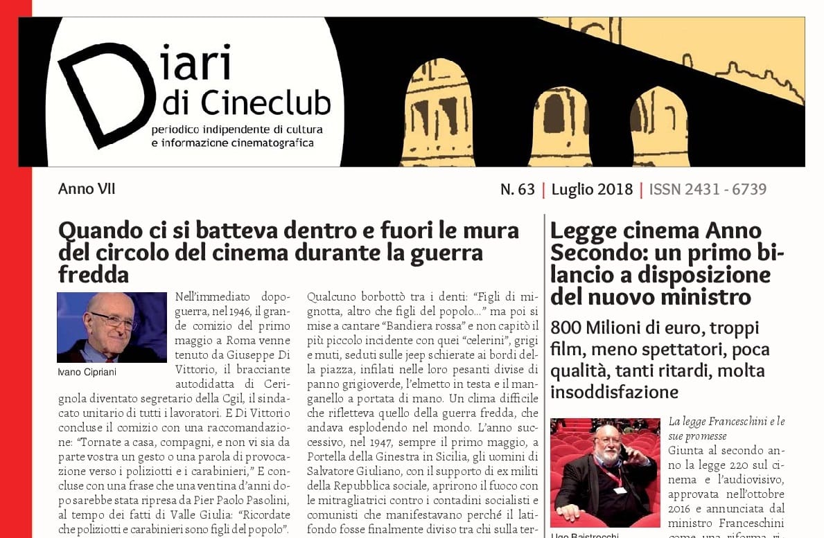 Copertina n. 63 – luglio 2018